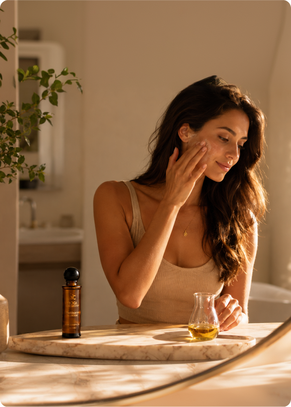 Facial oil evening ritual